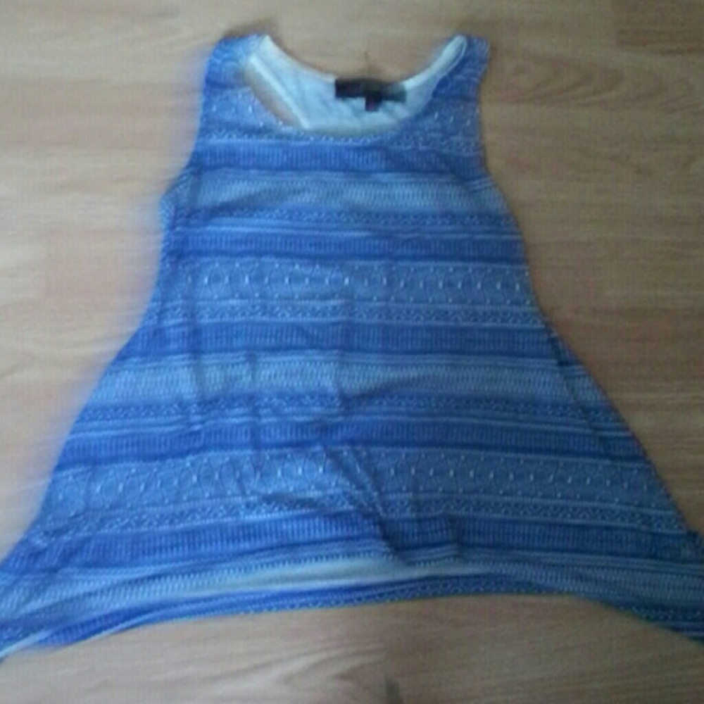 Blue and white youth girls summer tank top